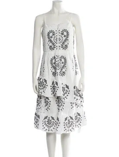 Pre-owned Marissa Webb Floral Print Mini Dress In White