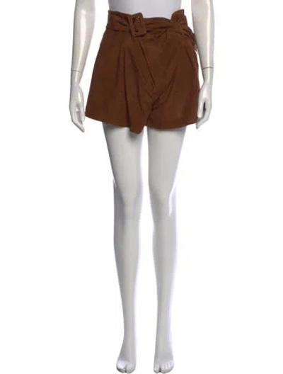 Pre-owned Marissa Webb Goat Leather Mini Shorts In Brown