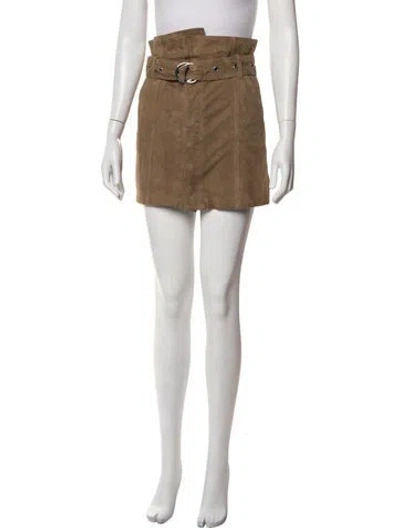 Pre-owned Marissa Webb Goat Leather Mini Skirt In Neutrals