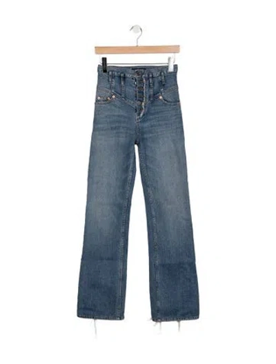 Pre-owned Marissa Webb High-rise Flared Jeans In Blue