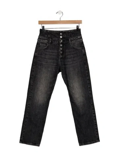 Pre-owned Marissa Webb High-rise Straight Leg Jeans In Black