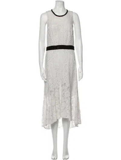 Pre-owned Marissa Webb Lace Pattern Long Dress In White