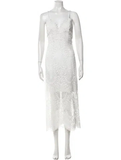 Pre-owned Marissa Webb Lace Pattern Midi Length Dress In White