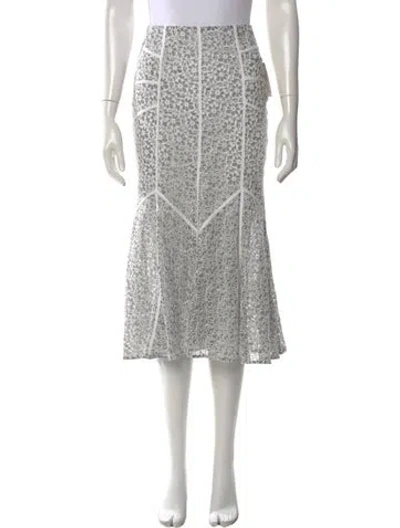 Pre-owned Marissa Webb Lace Pattern Midi Length Skirt W/ Tags In White