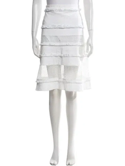 Pre-owned Marissa Webb Lace Pattern Midi Length Skirt In White