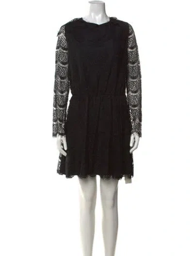 Pre-owned Marissa Webb Lace Pattern Mini Dress In Black