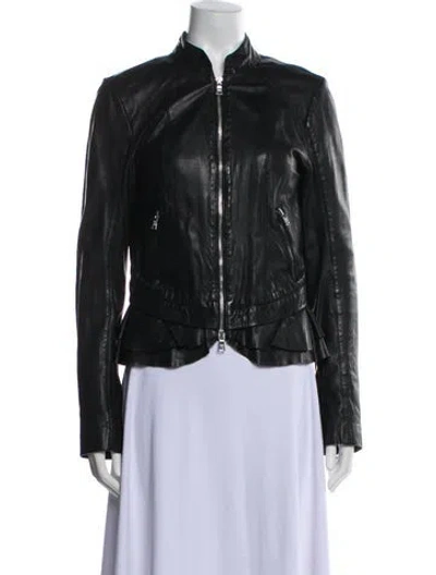 Pre-owned Marissa Webb Lamb Leather Biker Jacket In Black