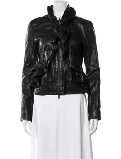 Pre-owned Marissa Webb Lamb Leather Biker Jacket In Black