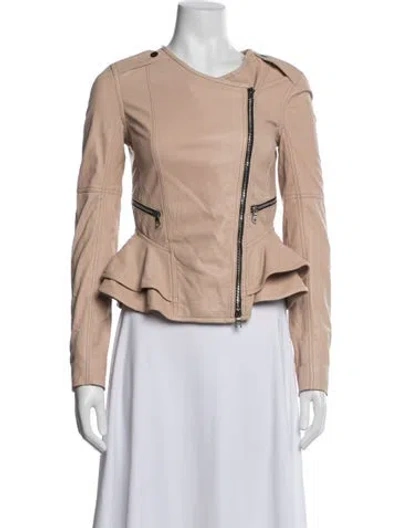 Pre-owned Marissa Webb Lamb Leather Biker Jacket In Pink