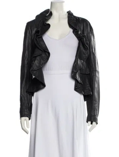 Pre-owned Marissa Webb Lamb Leather Bolero In Black