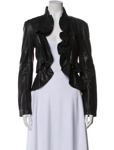 Pre-owned Marissa Webb Lamb Leather Evening Jacket In Black