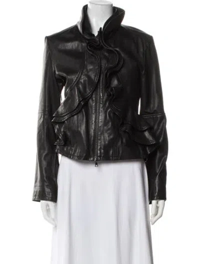 Pre-owned Marissa Webb Lamb Leather Jacket In Black