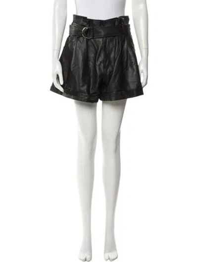 Pre-owned Marissa Webb Lamb Leather Mini Shorts In Black