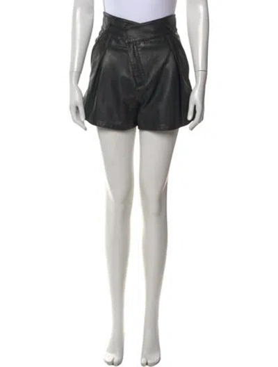 Pre-owned Marissa Webb Lamb Leather Mini Shorts In Black
