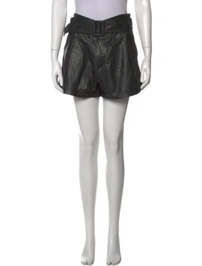 Pre-owned Marissa Webb Lamb Leather Mini Shorts In Black