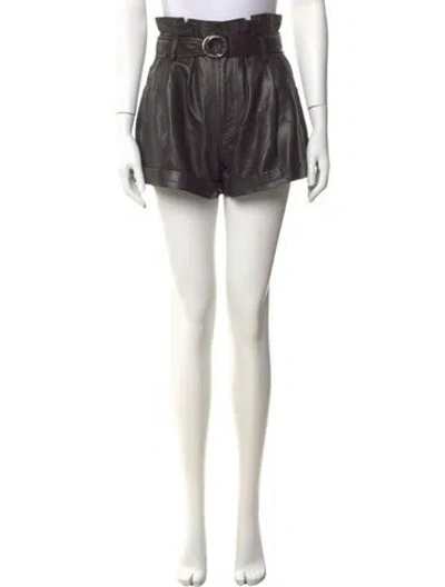 Pre-owned Marissa Webb Lamb Leather Mini Shorts In Black