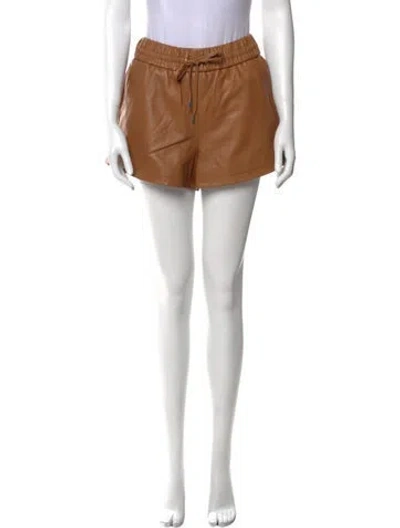Pre-owned Marissa Webb Lamb Leather Mini Shorts In Brown