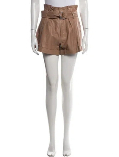 Pre-owned Marissa Webb Lamb Leather Mini Shorts In Brown