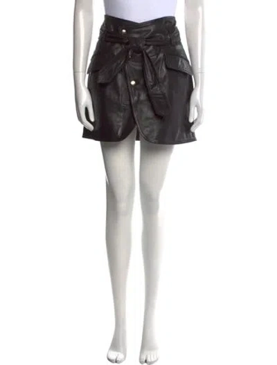 Pre-owned Marissa Webb Lamb Leather Mini Skirt In Black