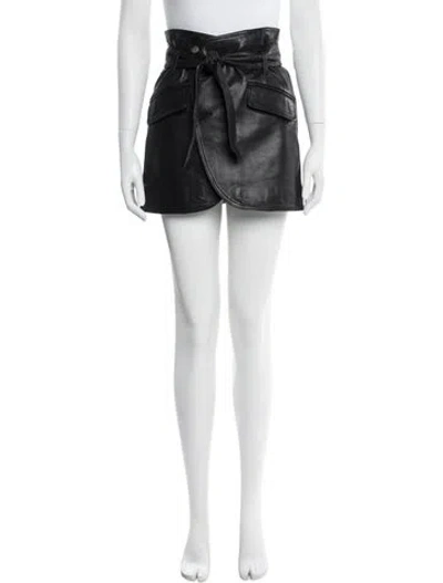Pre-owned Marissa Webb Lamb Leather Mini Skirt In Black