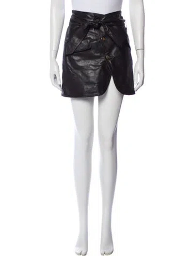Pre-owned Marissa Webb Lamb Leather Mini Skirt In Black