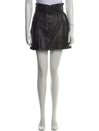 Pre-owned Marissa Webb Lamb Leather Mini Skirt In Black