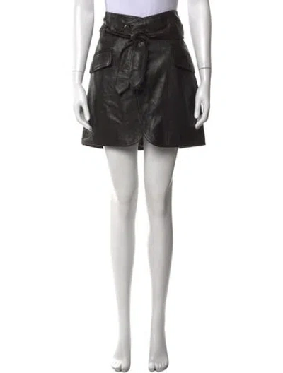 Pre-owned Marissa Webb Lamb Leather Mini Skirt In Black