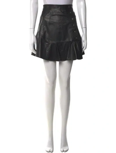 Pre-owned Marissa Webb Lamb Leather Mini Skirt In Black