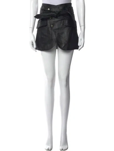 Pre-owned Marissa Webb Lamb Leather Mini Skirt In Black