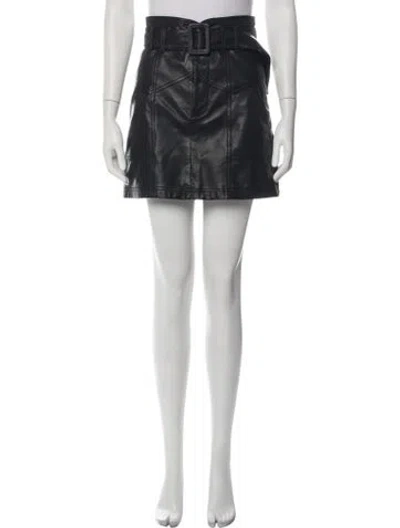 Pre-owned Marissa Webb Lamb Leather Mini Skirt In Black