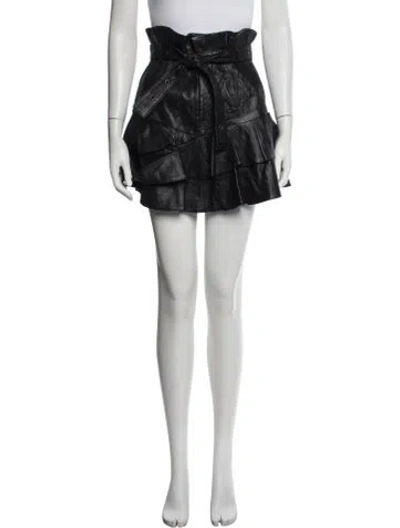 Pre-owned Marissa Webb Lamb Leather Mini Skirt In Black