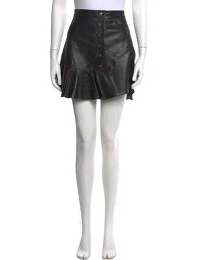 Pre-owned Marissa Webb Lamb Leather Mini Skirt In Black