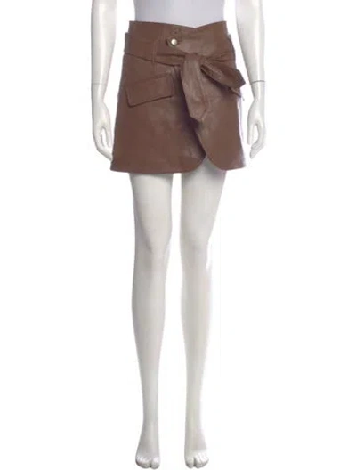 Pre-owned Marissa Webb Lamb Leather Mini Skirt In Brown
