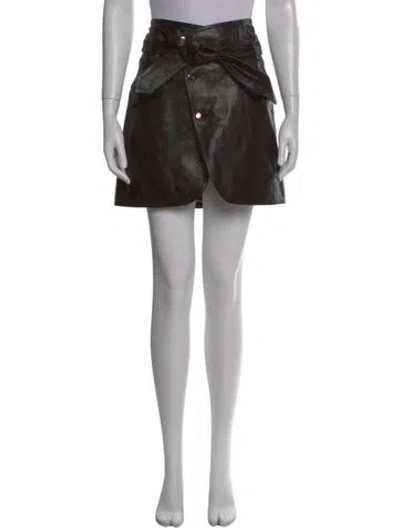 Pre-owned Marissa Webb Lamb Leather Mini Skirt In Brown
