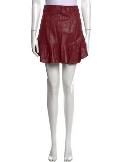 Pre-owned Marissa Webb Lamb Leather Mini Skirt In Red