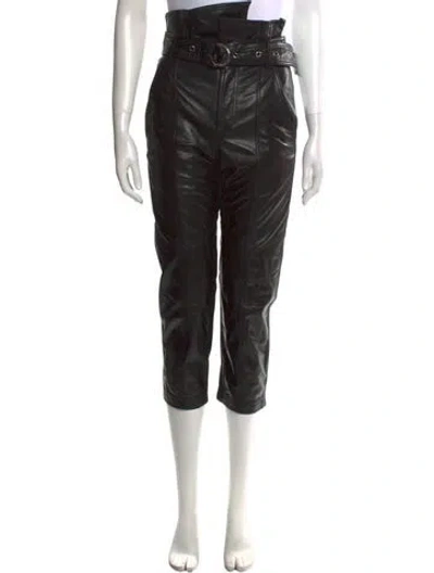 Pre-owned Marissa Webb Lamb Leather Straight Leg Pants In Black