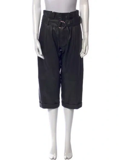 Pre-owned Marissa Webb Lamb Leather Straight Leg Pants In Black