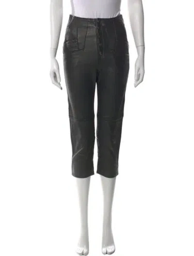 Pre-owned Marissa Webb Lamb Leather Straight Leg Pants In Black