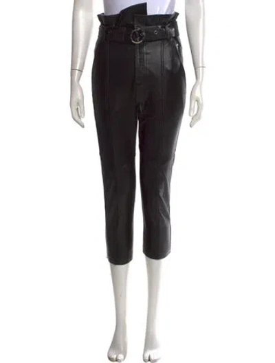 Pre-owned Marissa Webb Lamb Leather Straight Leg Pants In Black