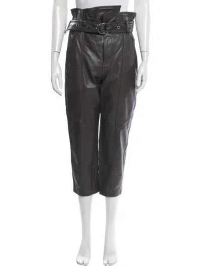Pre-owned Marissa Webb Lamb Leather Straight Leg Pants In Grey