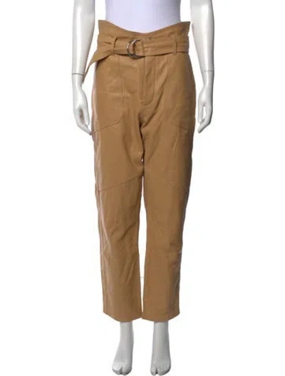 Pre-owned Marissa Webb Lamb Leather Straight Leg Pants In Neutrals