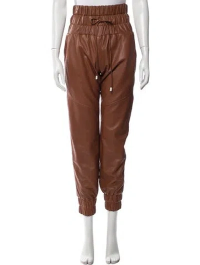 Pre-owned Marissa Webb Lamb Leather Straight Leg Pants W/ Tags In Brown