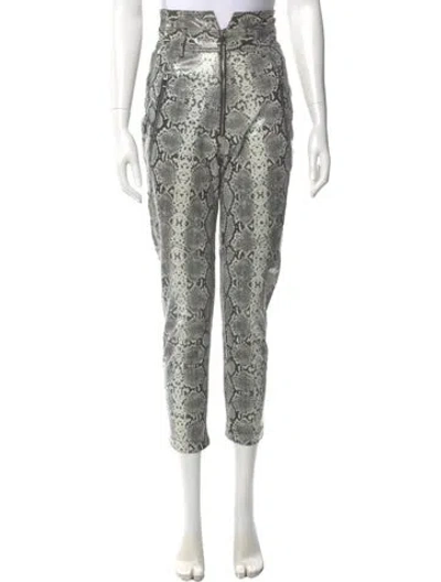 Pre-owned Marissa Webb Lamb Leather Straight Leg Pants W/ Tags In Gray