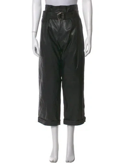 Pre-owned Marissa Webb Lamb Leather Wide Leg Pants In Black