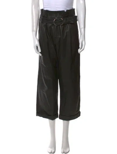 Pre-owned Marissa Webb Lamb Leather Wide Leg Pants In Black
