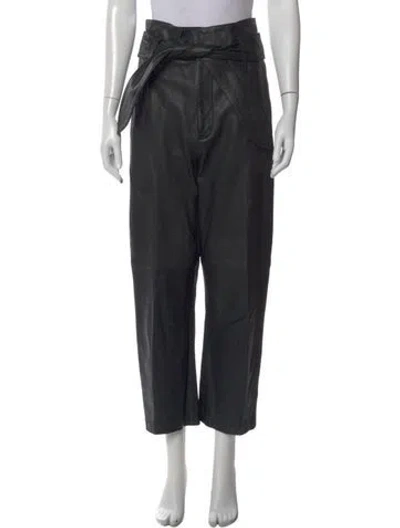 Pre-owned Marissa Webb Lamb Leather Wide Leg Pants In Black