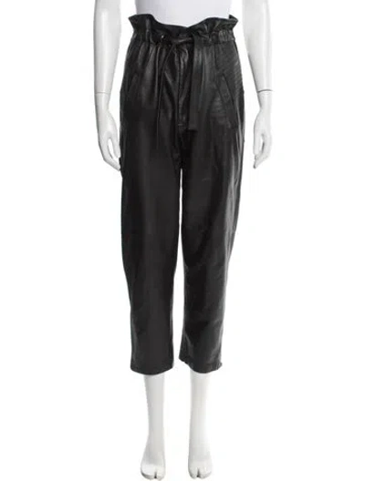 Pre-owned Marissa Webb Lamb Leather Wide Leg Pants In Black