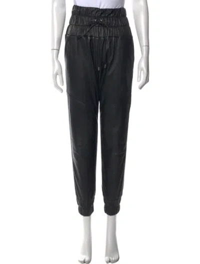 Pre-owned Marissa Webb Lamb Leather Wide Leg Pants In Black