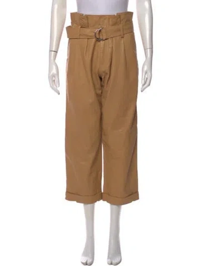 Pre-owned Marissa Webb Lamb Leather Wide Leg Pants In Brown