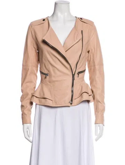 Pre-owned Marissa Webb Leather Biker Jacket In Neutral
